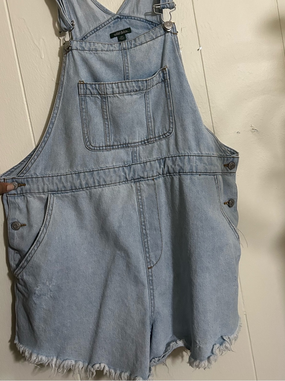 wild fable Light Blue Denim Short Overalls